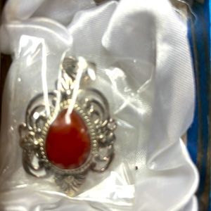 925 silver teardrop pendant amber stone